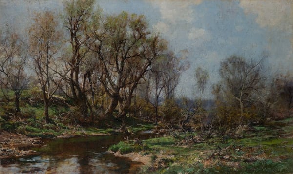 Hugh Bolton Jones. Spring Landscape, c. 1880. Available at Surovek Gallery