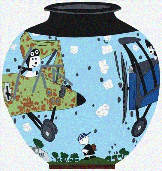 Jonas Wood Snoopy Pot, 2019 18-colour screen print on Rising Museum Board 34 x 32 inches #23/50 Available at Surovek Gallery