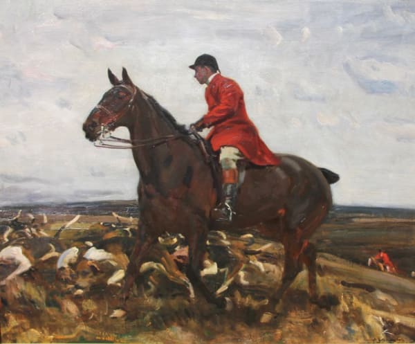 Sir Alfred J. Munnings Hounds and Huntsman, North Cornish Hunt, c.1914 Available at Select Fine Art