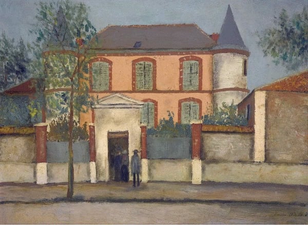 Le Petit Chateau Rose d’Asnieres (Hauts-de Seine), 1911. Oil on canvas. 23 5/8 x 31 7/8 in Available at Surovek Gallery