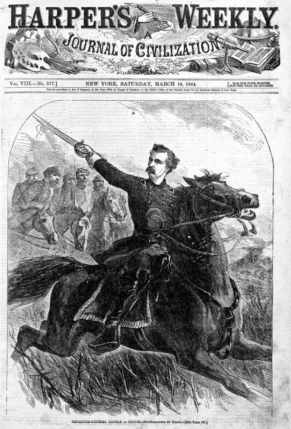 Winslow Homer Cover of the Aug. 31, 1861 issue of Harper’s Weekly, showing General Lyon at the Battle of Springfield. Wood engraving Yale University, Beinecke Library.