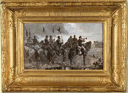 Winslow Homer Rush’s Lancers, 1886 Oil on Board Signed: W.H. (l.l.) Image size: 9 x 15 inches For sale at Surovek Gallery