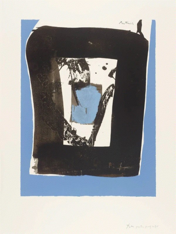 Robert Motherwell BLACK AND BLUE (BASQUE SUITE), C. 1970-71 Silkscreen 41 x 28.8 inches Edition: 75/150 Available at Surovek Gallery
