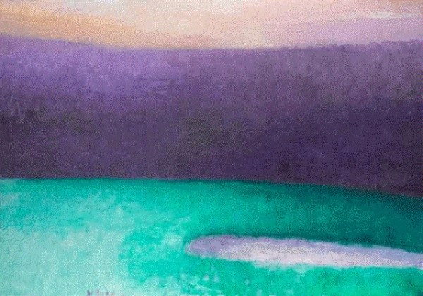 Wolf Kahn Small Pond In A Meadow, 1991 Oil on canvas 36 x 52 inches Framed Size: 38 x 54 inches Available at Surovek Gallery