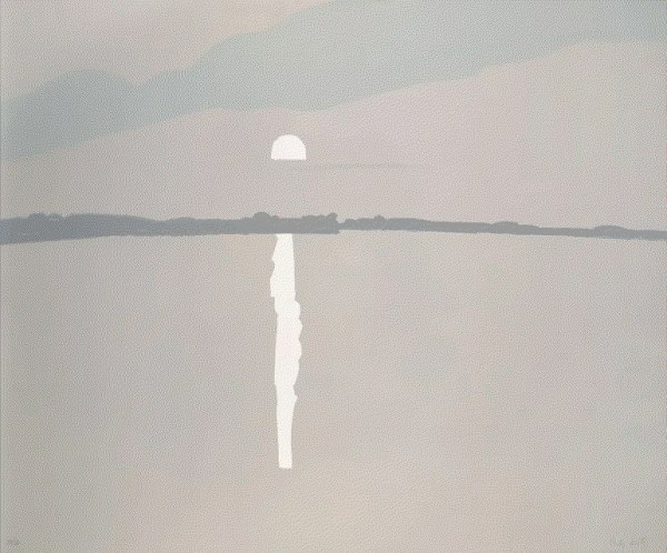 Alex Katz LAKE WESSERUNSETT 2, 1972 Screenprint in five colors on Arches paper 30 x 36 inches Edition of 60 plus APs Available at Surovek Gallery