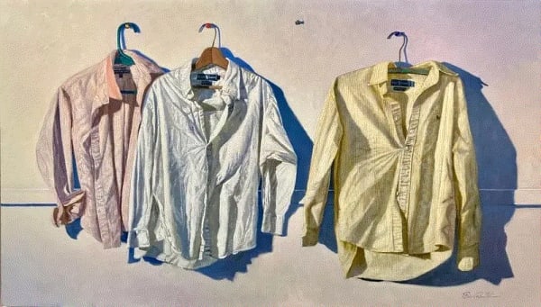 Eric Forstmann GONE SHIRT, 2023 Oil on panel 27 1/2 x 46 1/2 in 69.8 x 118.1 cm Available at Surovek Gallery