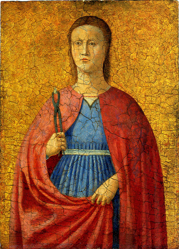 Piero della Francesca. Saint Apolonia, c.1455-1460 Tempera on poplar panel 15.2 x 11 inches Collection of the National Gallery of Art, Washington, D.C.