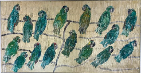 Hunt Slonem AMAZONS, 2019 Oil on canvas 36 x 72 in 91.4 x 182.9 cm Available at Surovek Gallery