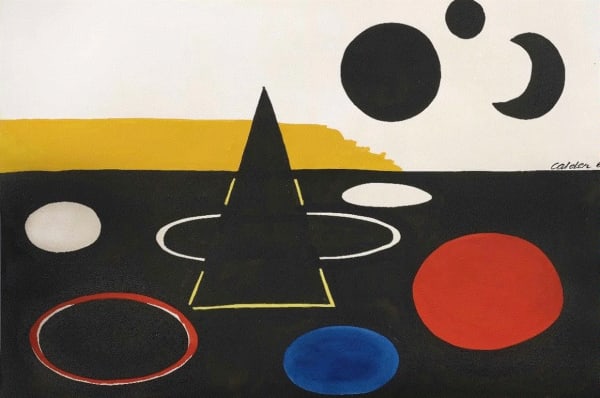 Alexander Calder PLANETARY MOTION, 1964 Brush and black ink and gouache on paper 29 x 42 1/4 in 73.7 x 107.3 cm Available at Surovek Gallery