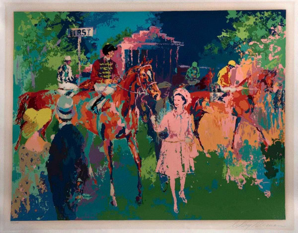 LeRoy Neiman UNTITLED (HORSE RACING) Serigraph 22 7/8 x 33 1/4 in 58.1 x 84.5 cm Edition 203/300 Available at Surovek Gallery