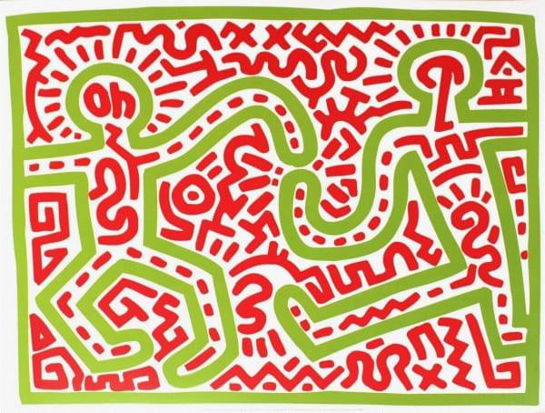 Keith Haring UNTITLED, 1983 Woodcut 24 x 30 inches 61 x 76 cm 13/60 Available at Surovek Gallery