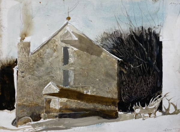 Andrew Wyeth ANTLER CHAIR, 1996 Watercolor on paper 10 x 13 7/8 in 25.4 x 35.3 cm Available at Surovek Gallery