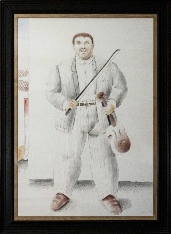 Fernando Botero IL VIOLINISTA, 2010 Mixed media on canvas 55 1/8 x 38 5/8 in 140 x 98 cm Available at Surovek Gallery