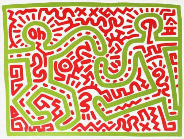 Keith Haring UNTITLED, 1983 Woodcut 24 x 30 inches 61 x 76 cm 13/60 Available at Surovek Gallery