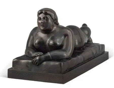 Fernando Botero WOMAN LYING ON BELLY, 2007 Bronze EA 2/2 10 1/4 x 9 1/2 x 23 5/8 in 26 x 24 x 60 cm Available at Surovek Gallery