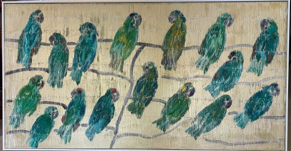 Hunt Slonem AMAZONS, 2019 Oil on canvas 36 x 72 in 91.4 x 182.9 cm Available at Surovek Gallery