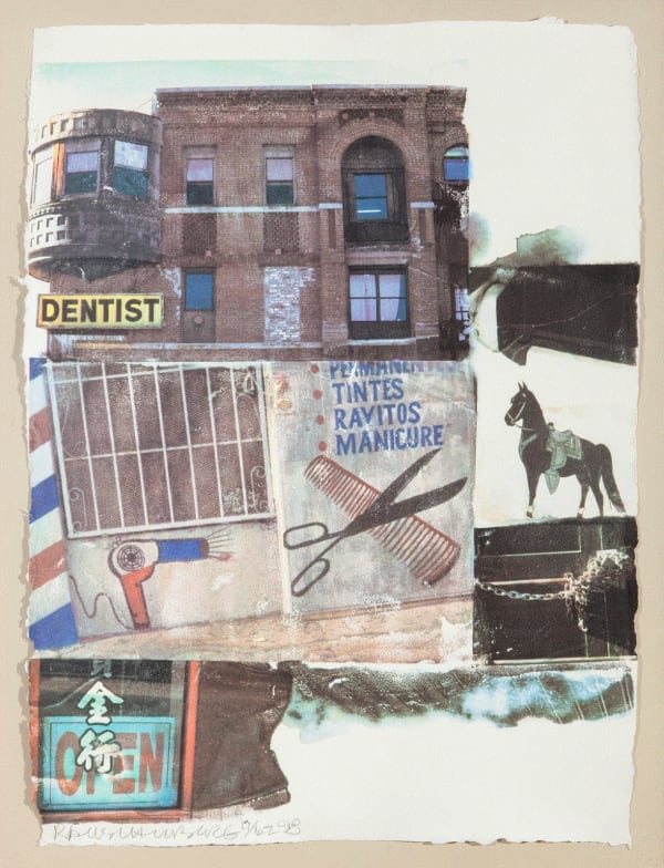Robert Rauschenberg L.A UNCOVERED # 10, 1998 Silkscreen 32 x 23 in 81.3 x 58.4 cm Edition 16/62 Available at Surovek Gallery