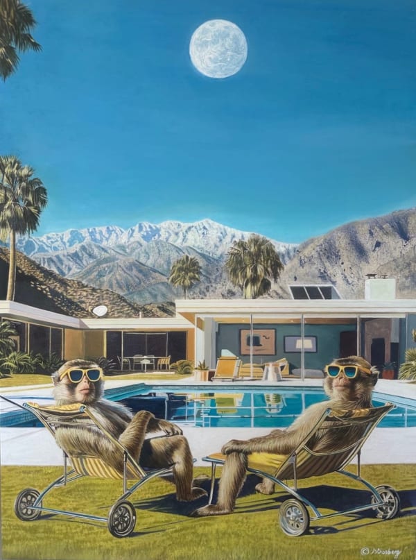 Serge Strosberg THE WEEKEND GETAWAY, 2025 Oil and egg tempera painting on canvas 40 x 30 in 101.6 x 76.2 cm Available at Surovek Gallery