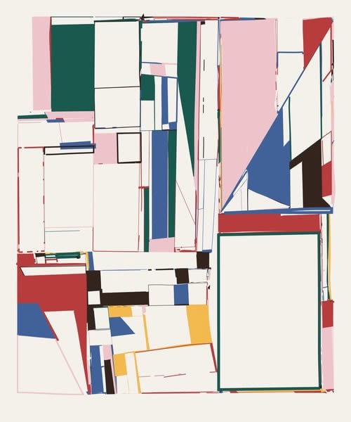 Tyler Hobbs IOSTREAM #6, 2022 6 color silkscreen 24 x 20 in 61 x 50.8 cm Edition of 10 plus 2 artists proofs Available at Surovek Gallery