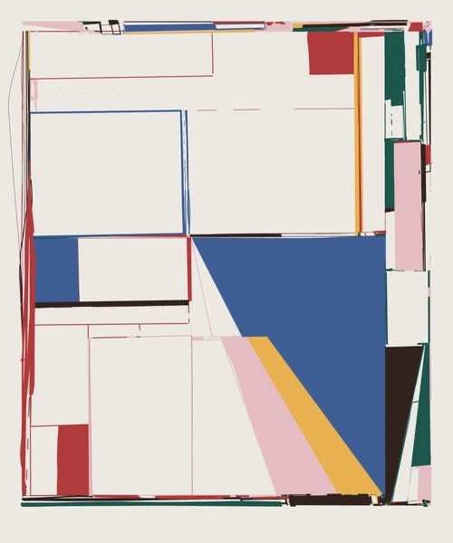 Tyler Hobbs IOSTREAM #1, 2022 6 color silkscreen 24 x 20 in 61 x 50.8 cm Edition of 10 Available at Surovek Gallery