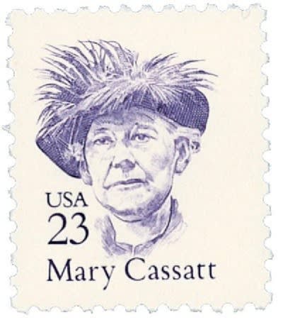 Mary Cassatt pictured on the 23¢ Great Americans stamp.