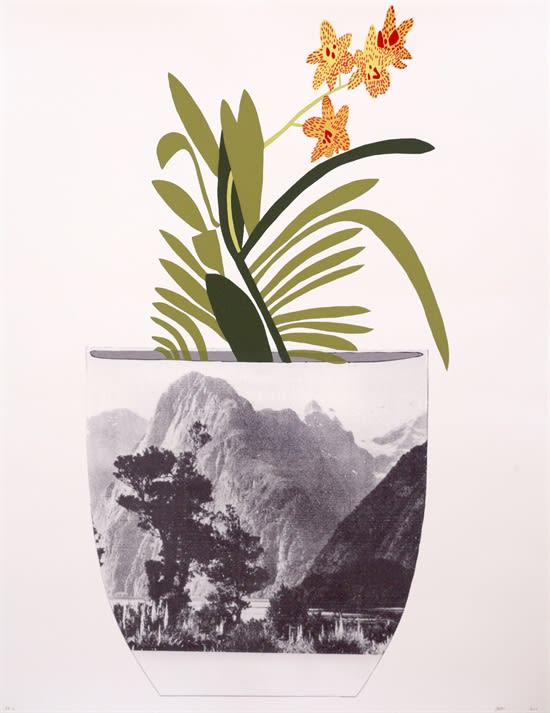 Jonas Wood Untitled, 2014 Lithograph and screenprint in colors on 50 oz Coventry Rag paper Sheet Size: 48 x 37 1/8 inches Framed Size: 52 ½ x 41 ½ inches Signed in pencil, dated and numbered ‘PPI’ (a unique color trial proof aside from numbered edition) Blind stamp of the publisher, Cirrus Editions, LA For sale at Surovek Gallery