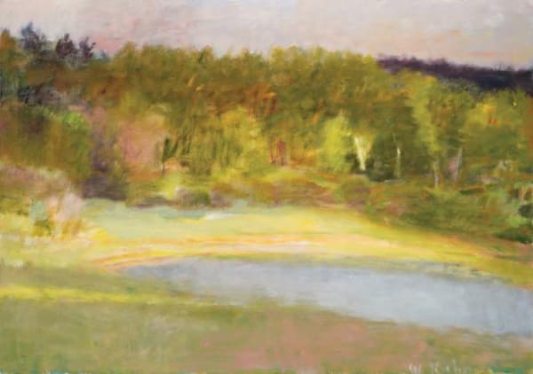 Wolf Kahn Ben’s Pond, Midsummer, 1982 Signed W. Kahn (lr), dated 1982 and numbered #114 on the reverse Oil on canvas 28 x 40 inches For sale at Surovek Gallery