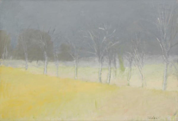 Wolf Kahn Ground Fog Oil on canvas 30 x 43 inches For sale at Surovek Gallery