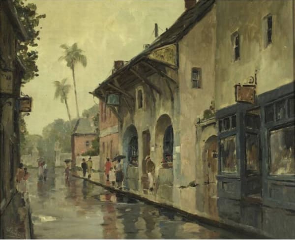 Anthony Thieme George Street in the Rain Oil on canvas, 30 by 36 in.