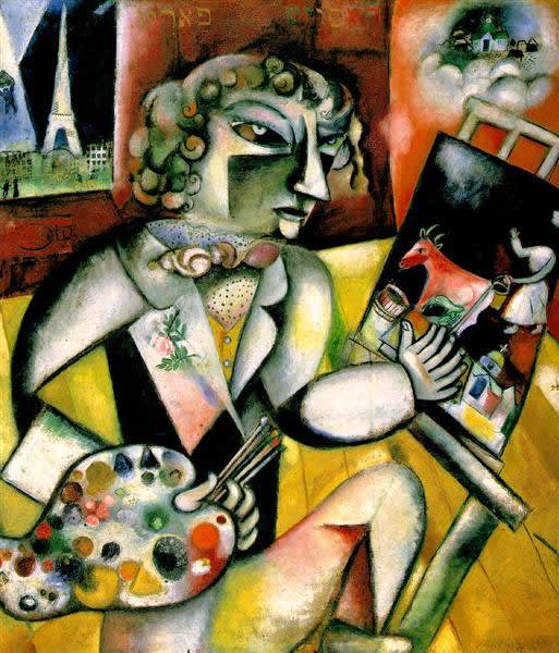 Marc Chagall Self Portrait with Seven Digits, 1913
