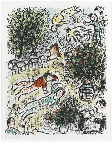 Marc Chagall Le Abret Verte (The Green Tree), 1984 Lithograph Edition: 50 Signed in pencil For sale at Surovek Gallery
