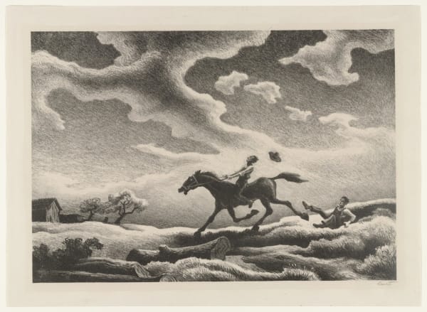 Thomas Hart Benton Title: “Spring Try Out” Medium: Lithograph Size: 9.5 x 13.75 Signed: Benton in pencil (l.r.)