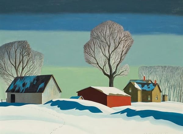 Dale Nichols Silent Morning, 1972 Oil on canvas 30 x 40 inches Signed Dale Nichols (l.r.) For sale at Surovek Gallery