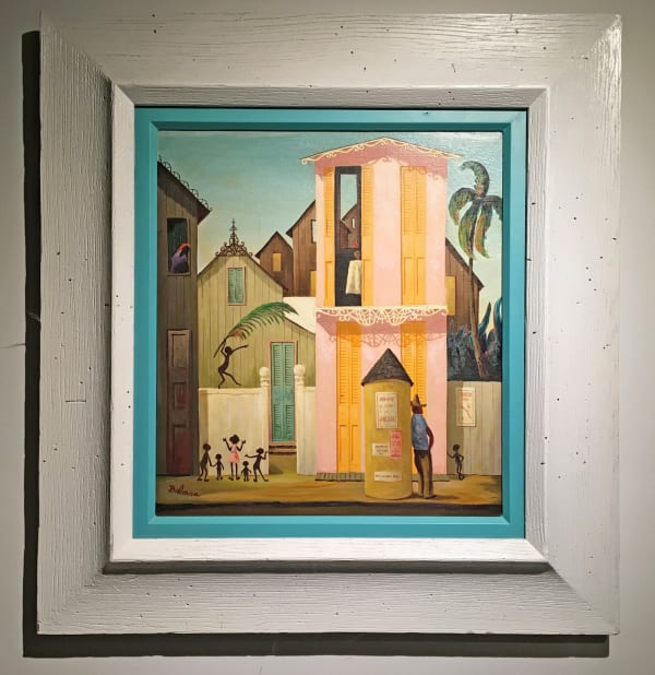 Orville Bulman Beach House Oil on canvas 21 x 20 inches Signed: Bulman (l.l.) For sale at Surovek Gallery