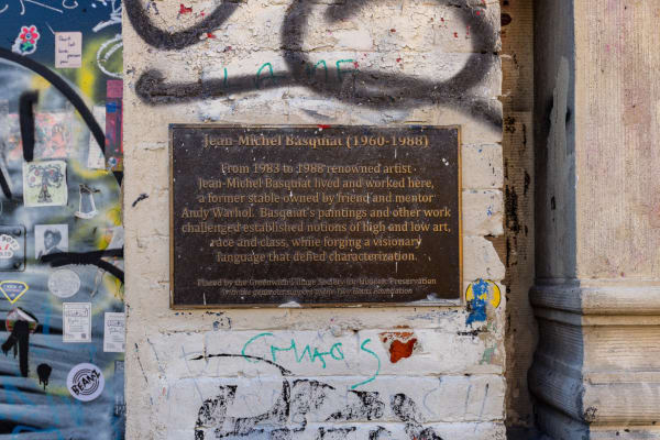 In 2016, the Village Preservation installed a plaque marking Basquiat’s time at the Great Jones Street location, which more recently housed the exclusive referral-only Japanese restaurant, Bohemian.