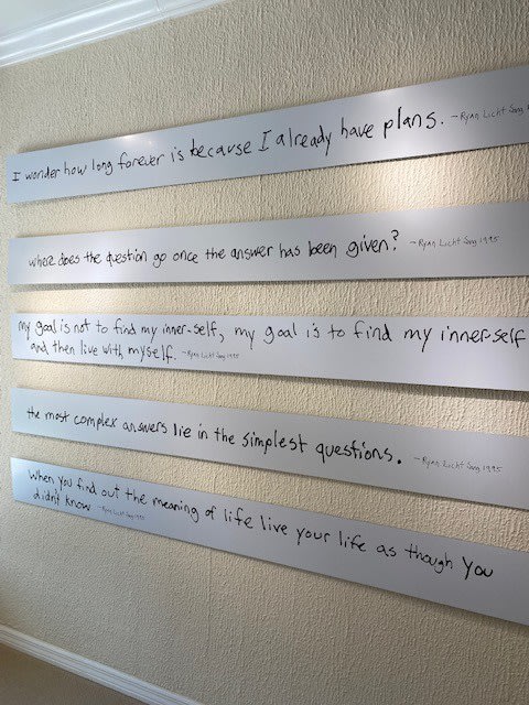 Ryan Licht Sang, Chicago, IL, Palm Beach, FL Sayings, 1995 Aluminum slats with handwriting