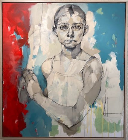 Victoria Loeb, Chicago, IL Title: Untitled Young Girl, 2017 Charcoal, latex, acrylic, 51″ X 48″ X 1.50″