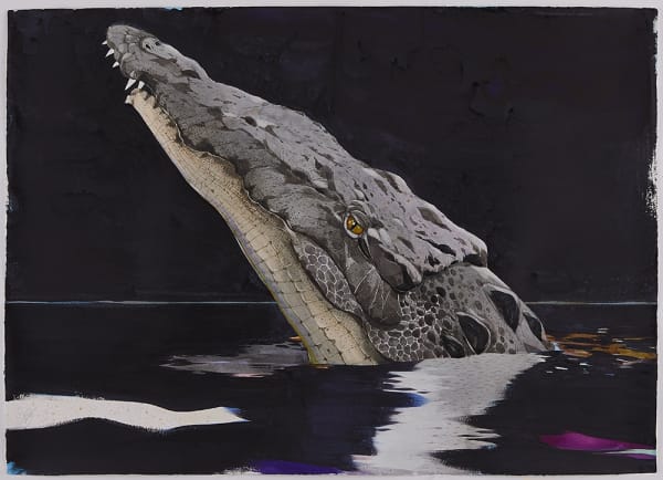 Scott Kelley Night on the Loxahatchee, 2017 Watercolor and gouache on paper, 34 x 48inches Titled, dated, signed lower center For sale at Surovek Gallery