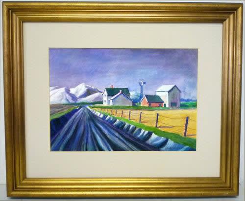 Dale Nichols Rural Farmhouse Watercolor and pastel, 11 x 15 inches Signed Dale Nichols (l.r.) For sale at Surovek Gallery