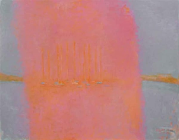 Wolf Kahn Fog Bank, 2009 Oil on canvas, 52 x 66 inches Signed: W. Kahn, lower left Titled and dated on stretcher For sale at Surovek Gallery