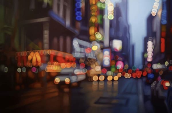 Nighttime cityscapes reimagined as paintings