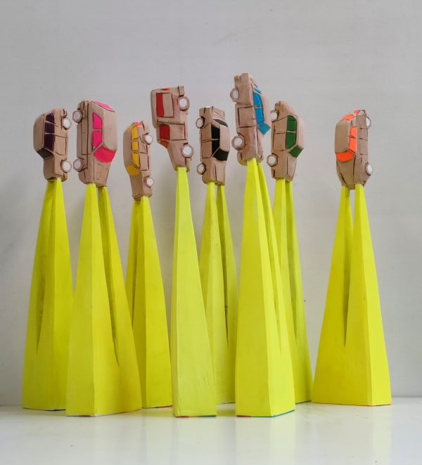 Kiko Miyares, Carreteras y Barrancos series, 2023 - Beech wood - 62,5x 17,5 x 7,5 cm