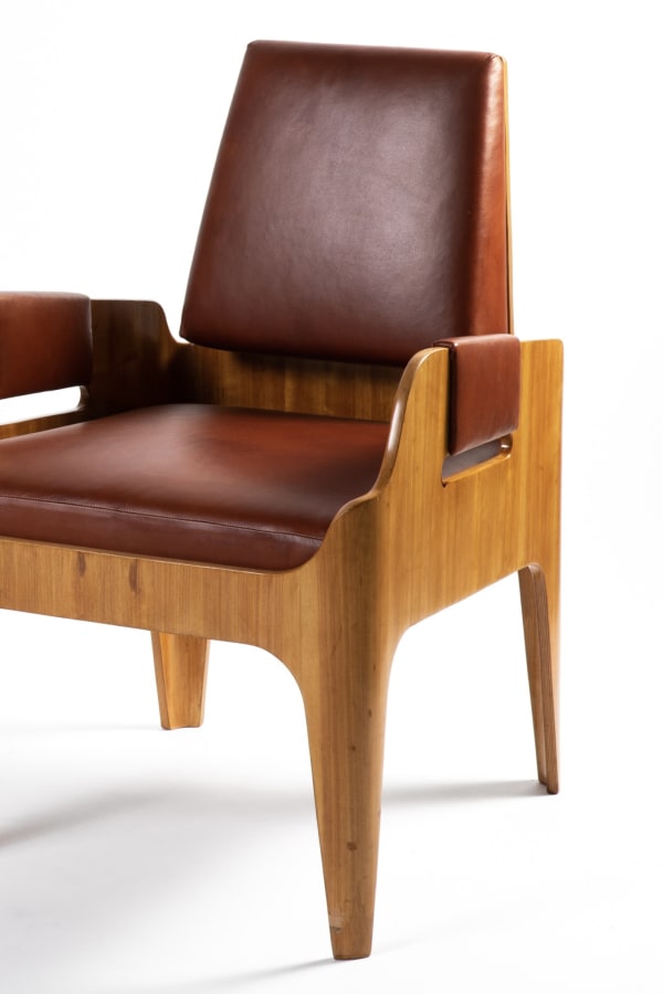 John Lloyd Wright, "SS Canberra" pair of armchairs, c. 1960