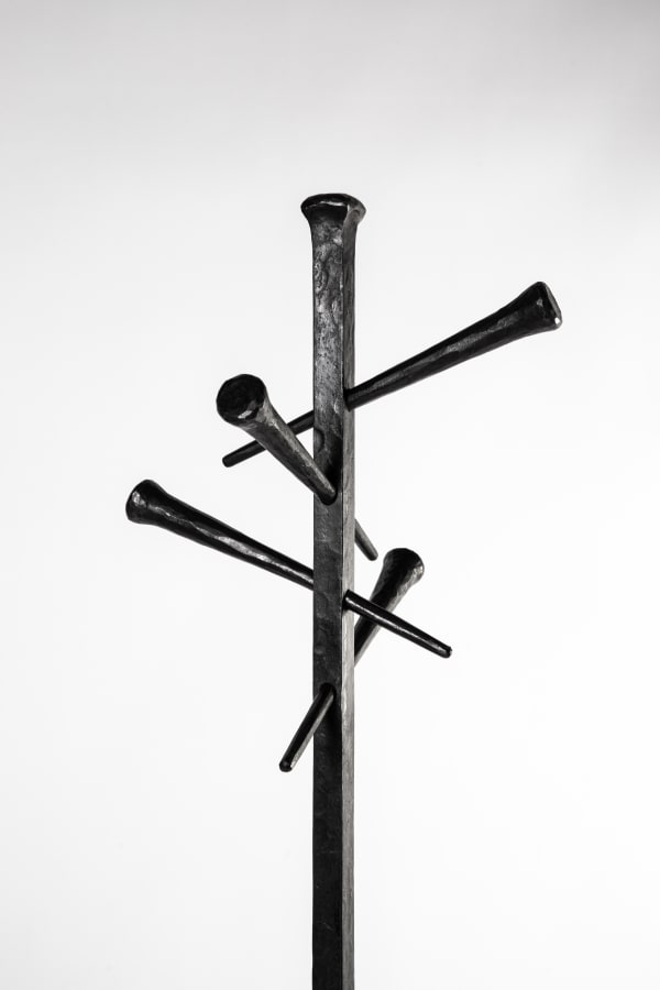 Francis Dewaele, Forged iron coat rack, c. 1960