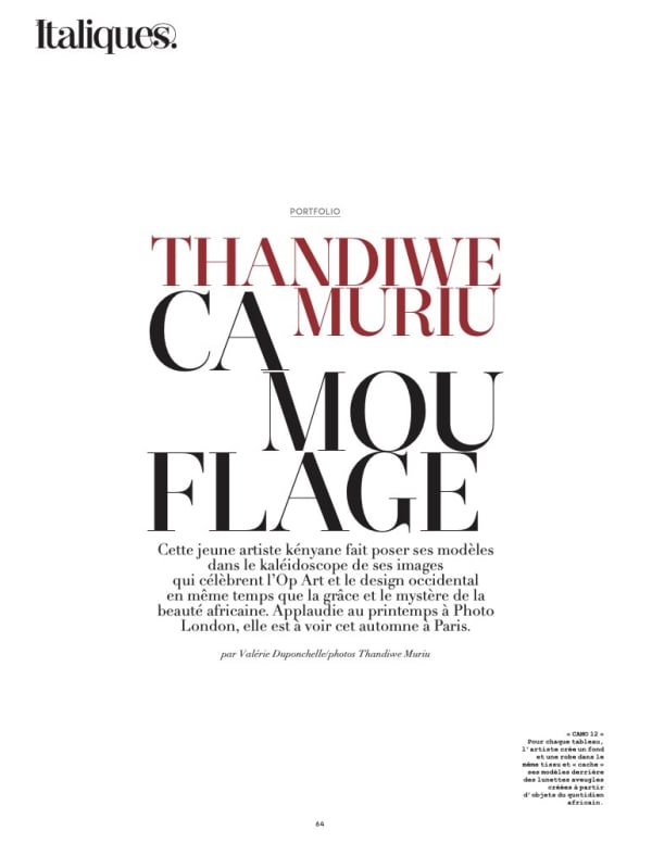 Thandiwe Muriu : the photographer who sublimates African beauty - Le Figaro