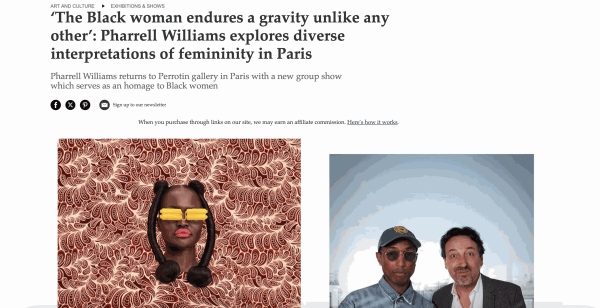 Thandiwe Muriu and Joana Choumali at "Femmes" exhibition, curated by Pharrell Williams in Perrotin Gallery (Paris)