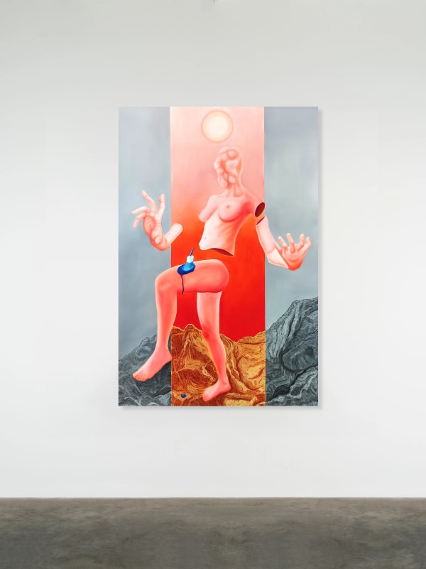 HUGO LAMI BETWEEN BLACK AND WHITE (RED), 2022 Oil on canvas 150 x 100 cm 59 x 39 3/8 in