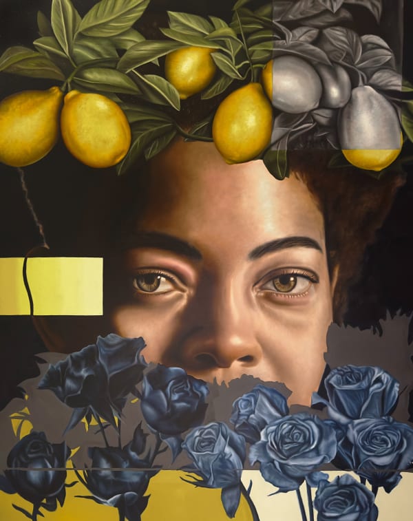 O’Neil Scott, “Grow Through It,” 2023. Oil on Canvas, 60in x 48 in. (Courtesy: Carter Fine Art).