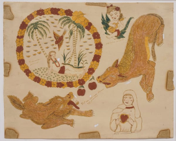 OUTSIDER ART FAIR 2025 A, ROSIE CAMANGA - LET US EAT OUR DINNER MY FRIEND, ALOHA HAWAII