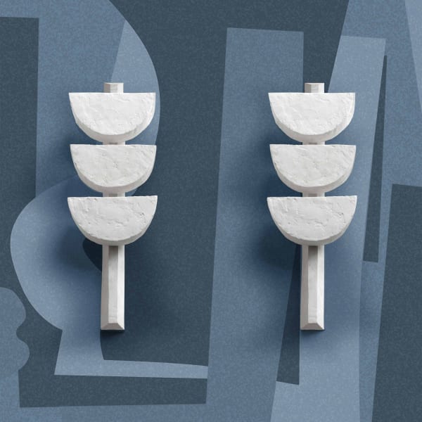 Newlyn Plaster Wall Lights Pair